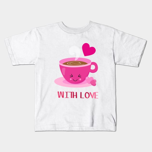 happy coffee Kids T-Shirt by Marnes